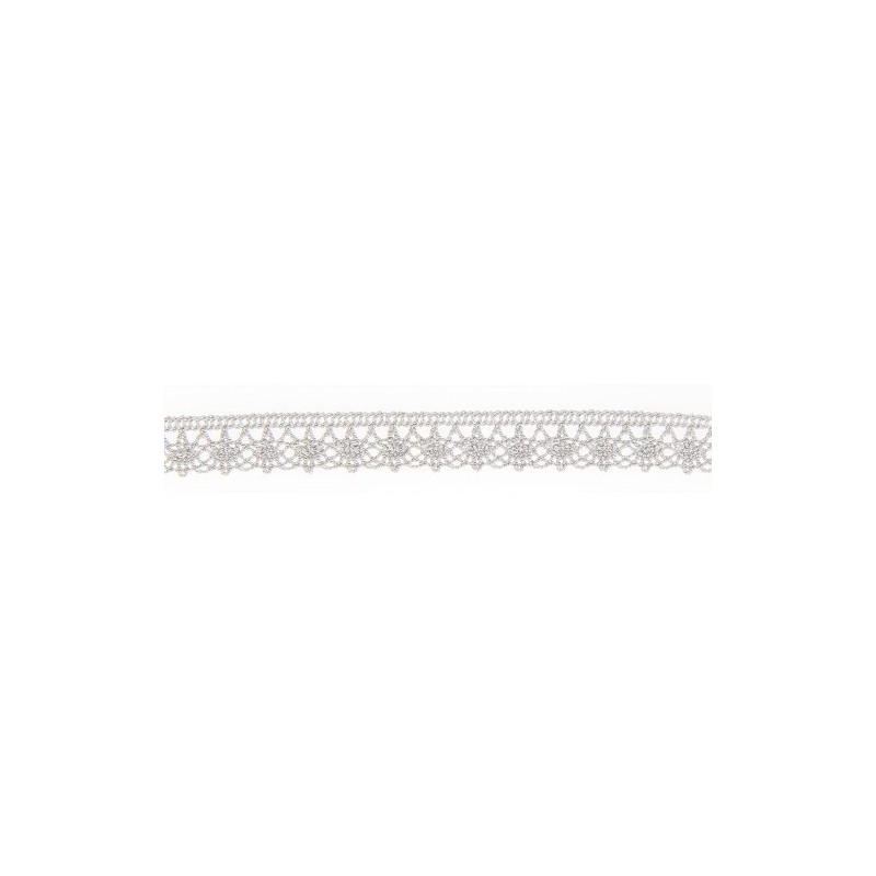 Mercerie - Dentelle coton grise claire 12mm