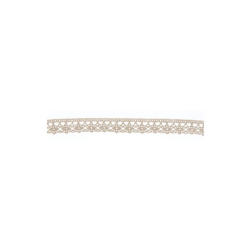 Mercerie - Dentelle coton beige 12mm