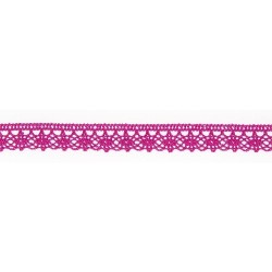 Mercerie - Dentelle coton rose fuschia 12mm