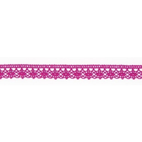 Mercerie - Dentelle coton rose fuschia 12mm