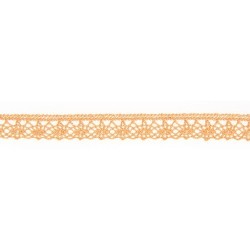 Mercerie - Dentelle coton orange pastel 12mm