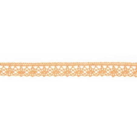 Mercerie - Dentelle coton orange pastel 12mm