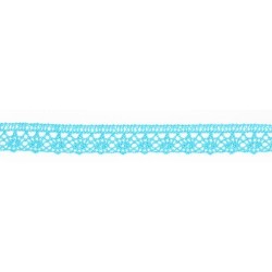 Mercerie - Dentelle coton turquoise 12mm