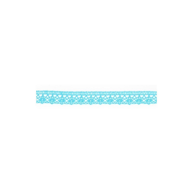 Mercerie - Dentelle coton turquoise 12mm