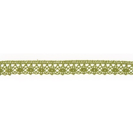 Mercerie - Dentelle coton kaki 12mm