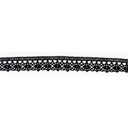 Mercerie - Dentelle coton noire 12mm
