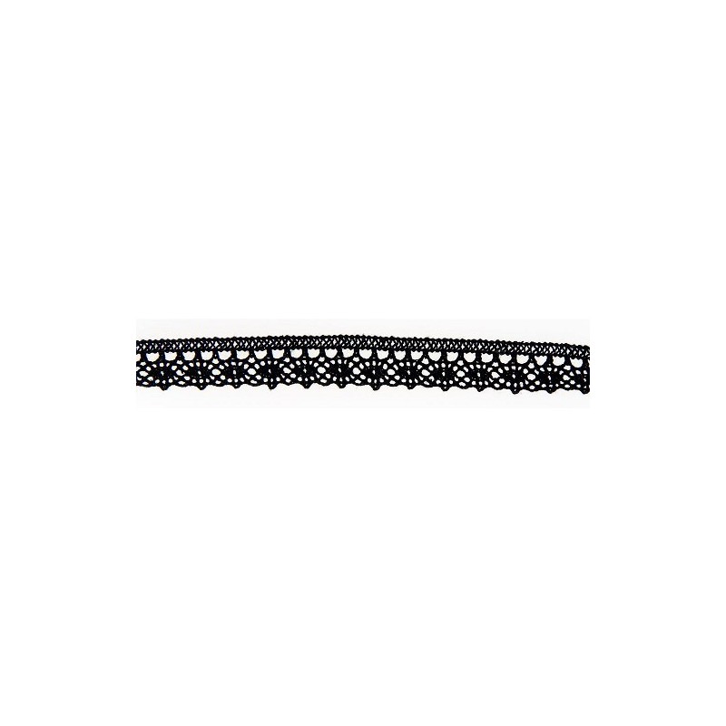 Mercerie - Dentelle coton noire 12mm