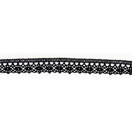 Mercerie - Dentelle coton noire 12mm