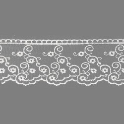 Mercerie - Dentelle tulle 40mm blanche