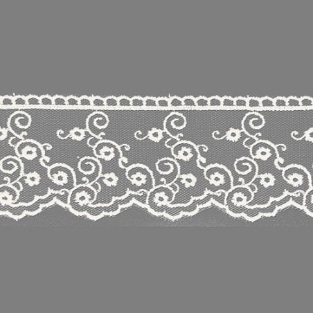 Mercerie - Dentelle tulle 40mm écrue