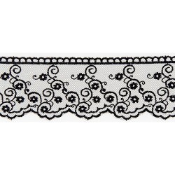 Mercerie - Dentelle tulle 40mm noire