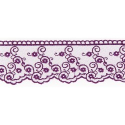 Mercerie - Dentelle tulle 40mm violette