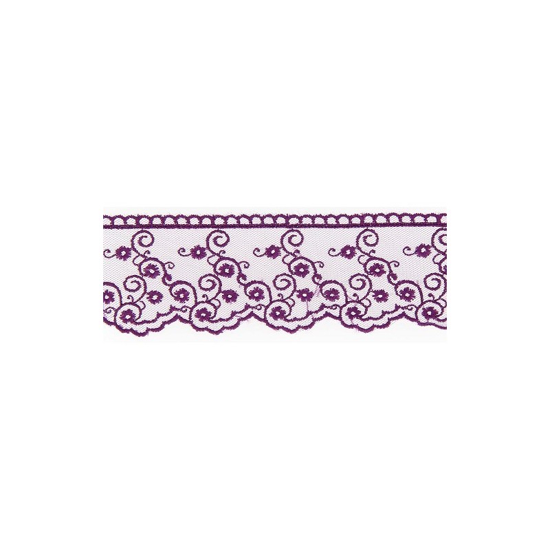 Mercerie - Dentelle tulle 40mm violette
