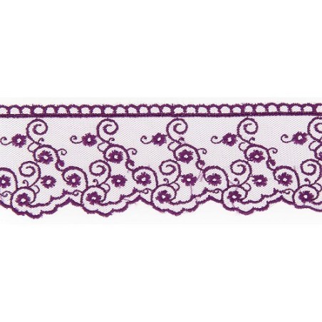 Mercerie - Dentelle tulle 40mm violette