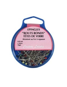 mercerie, boite d'épingles, accessoires couture, tête de verre