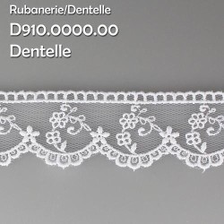 Mercerie - Dentelle tulle 30mm blanche