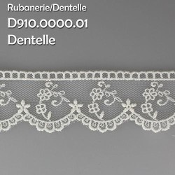 Mercerie - Dentelle tulle 30mm écrue