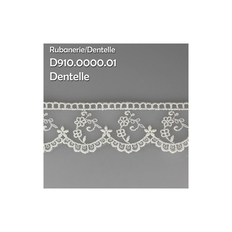 Mercerie - Dentelle tulle 30mm écrue