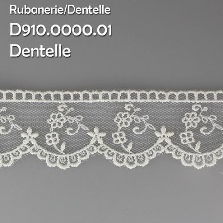 Mercerie - Dentelle tulle 30mm écrue