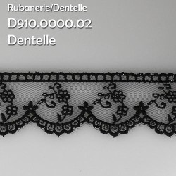 Mercerie - Dentelle tulle 30mm noire