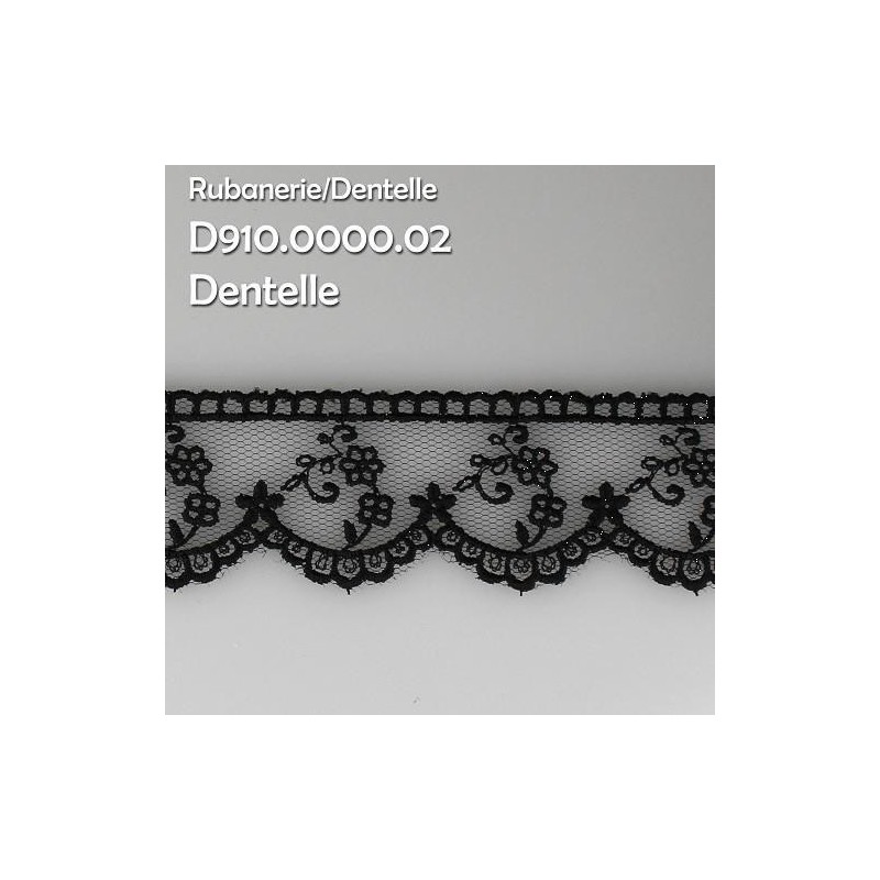 Mercerie - Dentelle tulle 30mm noire