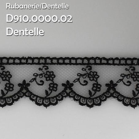 Mercerie - Dentelle tulle 30mm noire