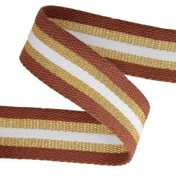 Sangle 30mm - Tricolore camel / or / blanc
