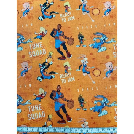 Popeline 150 - Space Jam tune squad fond orange