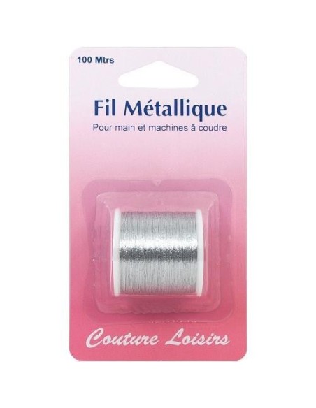 mercerie, fil métallique argenté, argent