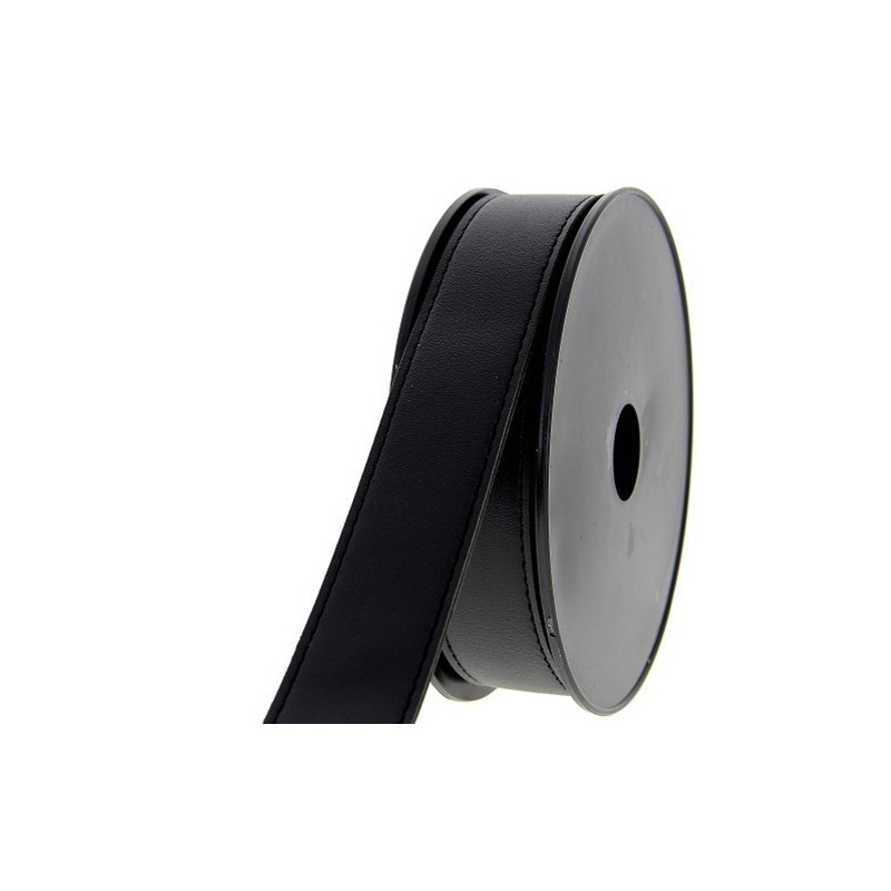 Rouleau 6m sangle simili cuir noir