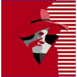 Carré - Femme en rouge