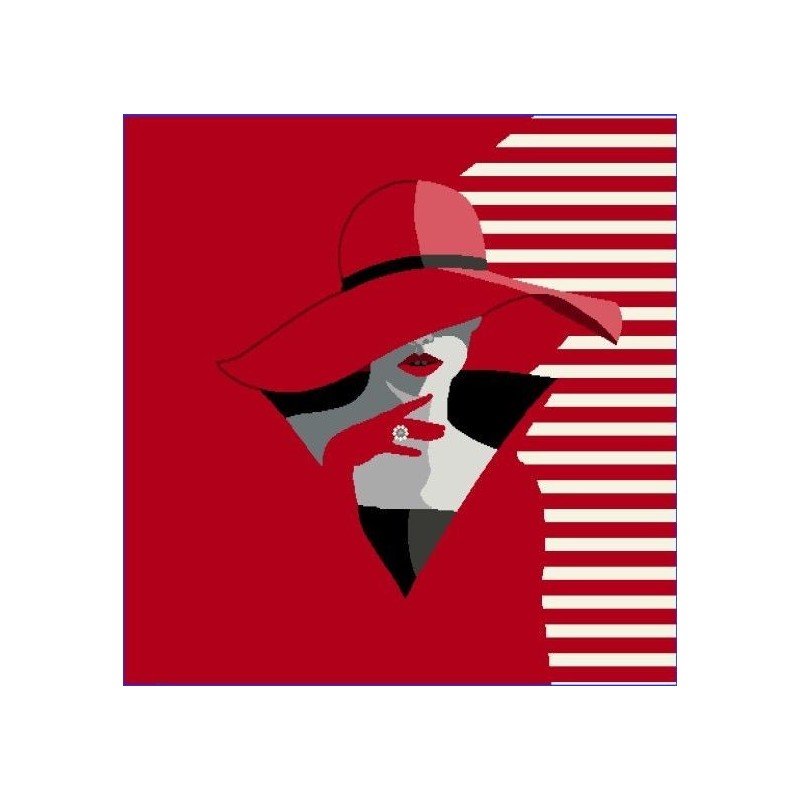 Carré - Femme en rouge