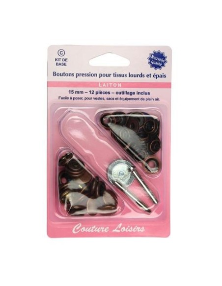 mercerie, boutons pression tissus lourds