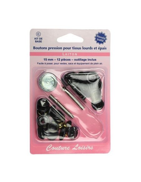 mercerie, boutons pression tissus lourds